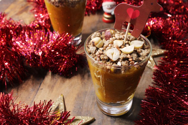 animal,sensible,blog,verrines,réveillon,noël,fête,année,bonne,noisette,sarrasin,épices,vegan,végétalien